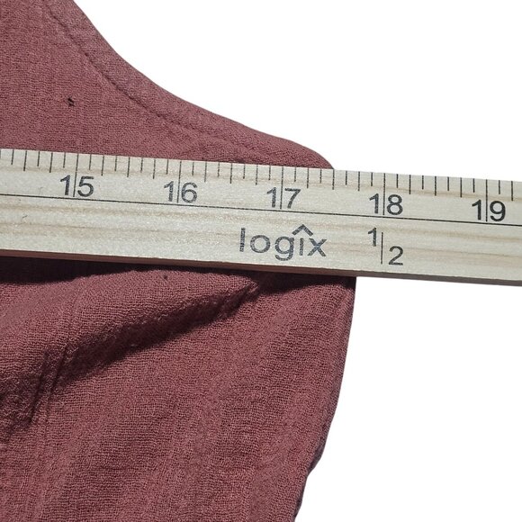 Free People Boho Style Embroidered Romper With Lace Straps In Rust & White Wome - Picture 5 of 11